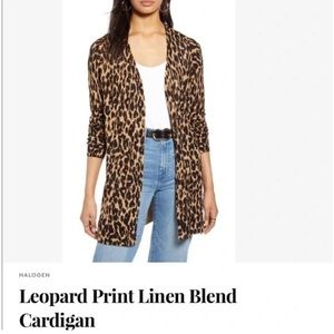 Leopard print cardigan by halogen size small
